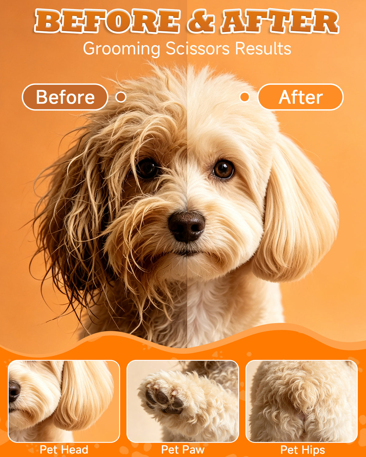 7" Curved Pet Grooming Scissors- SCWNPK011-GZ-70