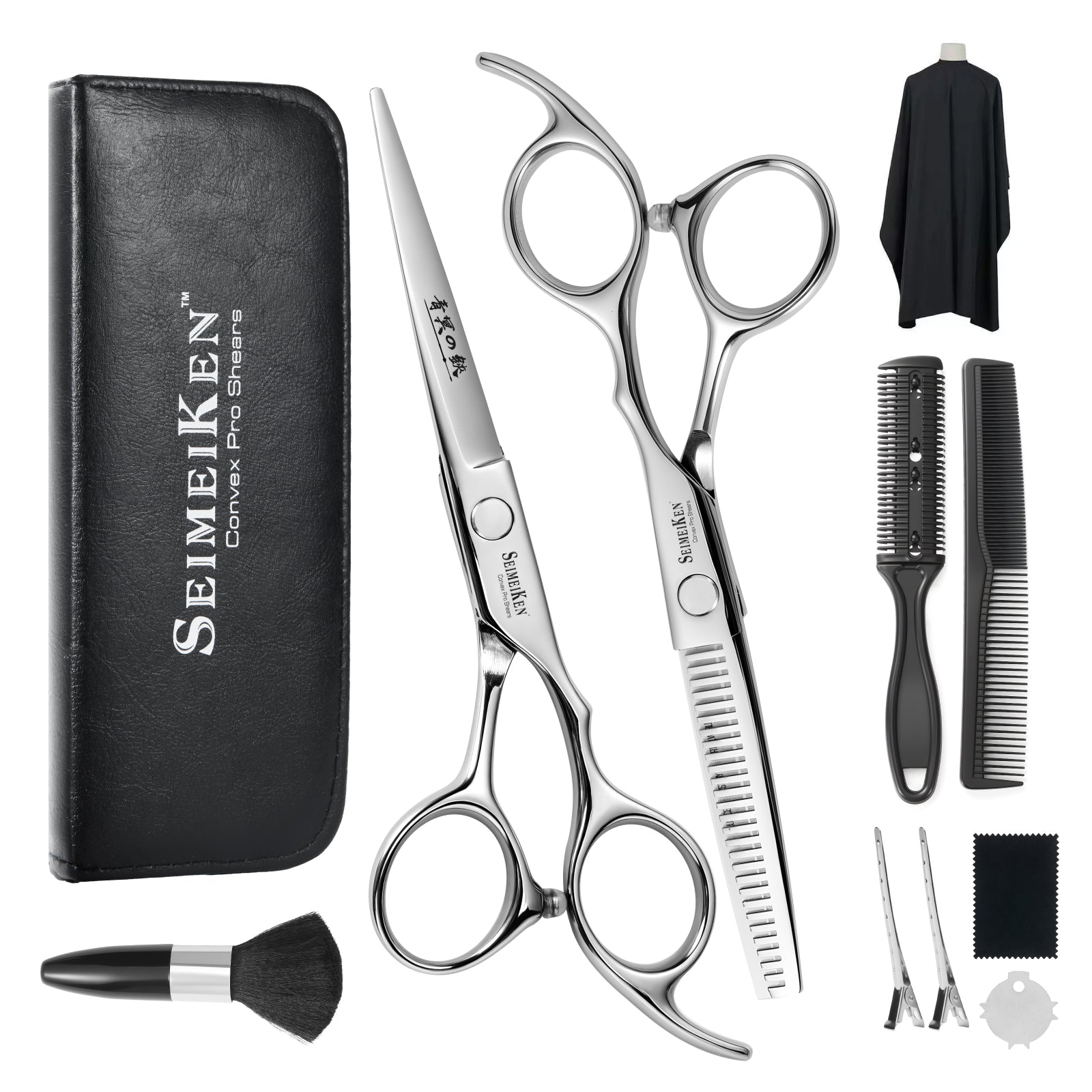 Hair Cutting Scissors Kit – 10PCS Professional Hair Shears Set - 6.0 Inch Haircut Scissors - Hairdressing Shears Thinning Scissors for Salon & Home Use