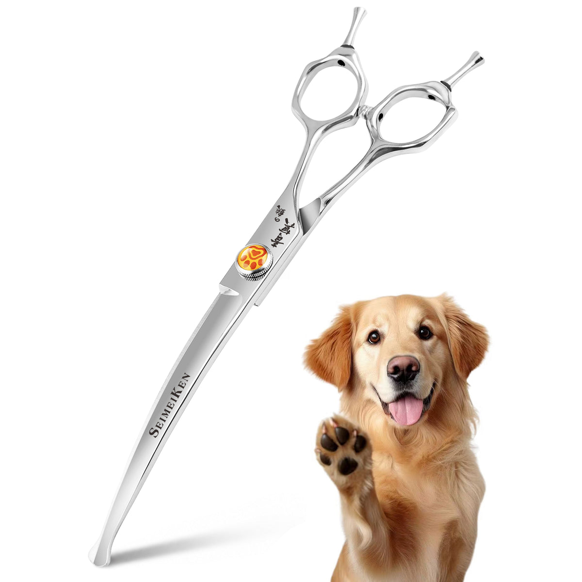 7" Curved Pet Grooming Scissors- SCWNPK011-GZ-70