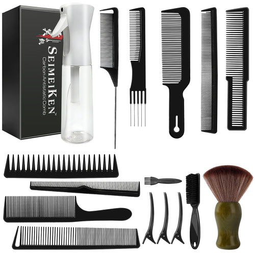 16PCS Barber Comb Brush Accessory Set - SZ001SET-BK-16