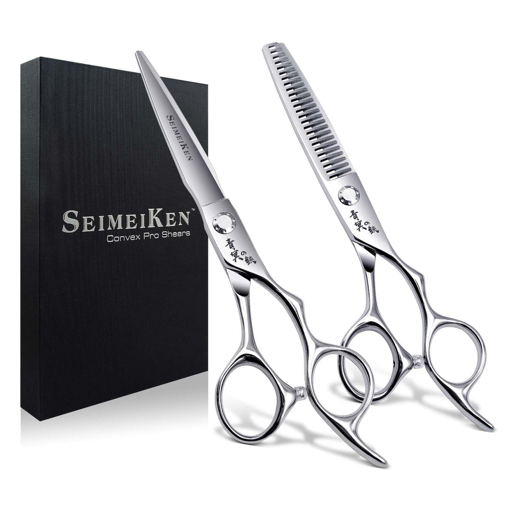 Professional Hair Cutting Scissors Thinning Shears Kit – 6" High-End Sharp Barber Scissors, VG10 Japanese Stainless Steel, Ergonomic Texturizing Shears for Salon Home Stylists Professionals