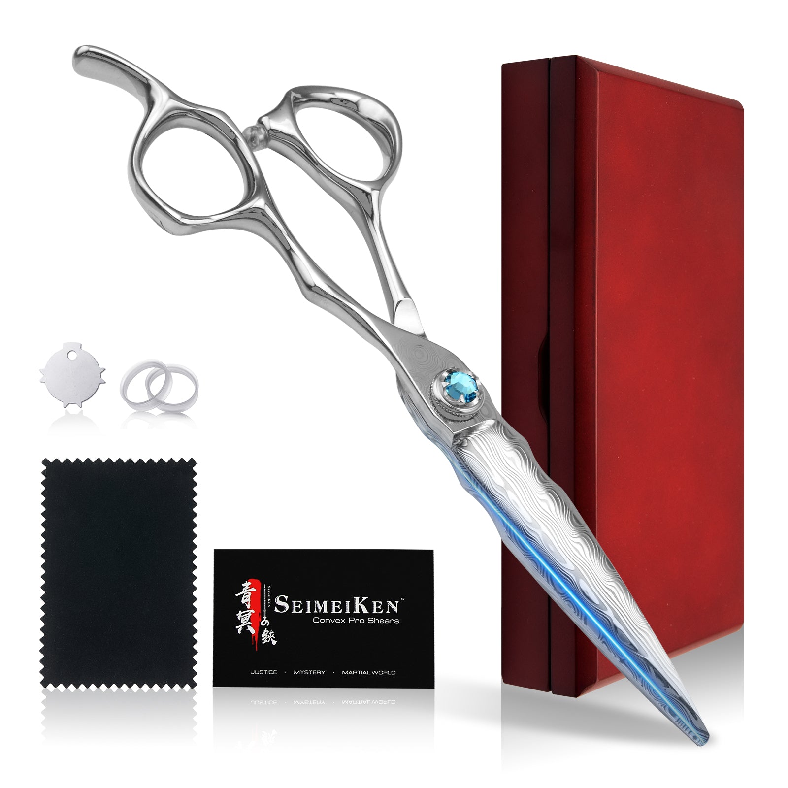 Damascus Hair Cutting Scissors –6'' Professional Hair Shears,3D Convex Blade Sharp Smooth Cuts – Ergonomic Non-Slip Handle,Barber Shears for Hairdressers and Hairstylists