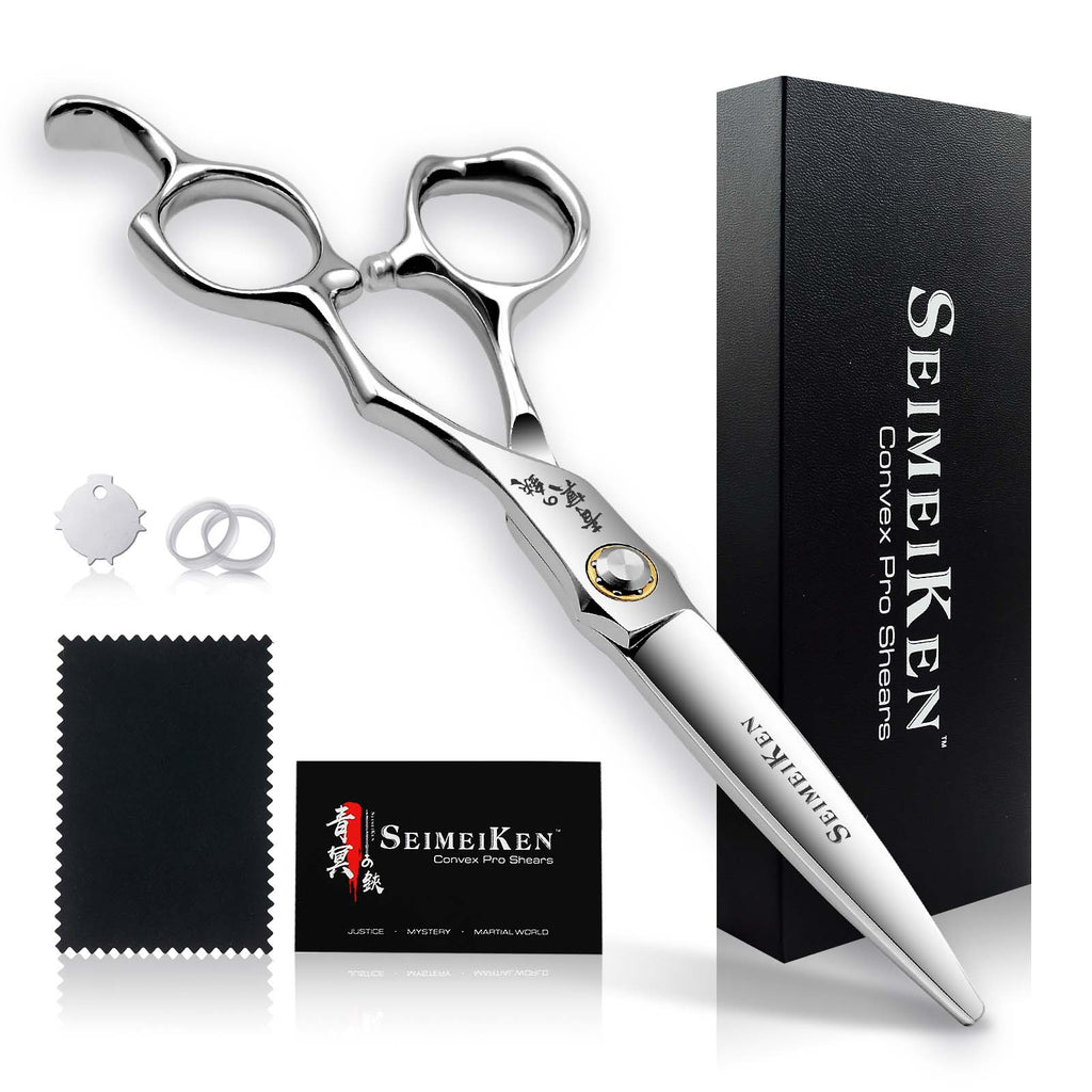 6 Inch Professional Hair Cutting Scissors – Japanese VG10 Stainless Steel, Extremely Sharp Convex Blade with Ergonomic Handle, Adjustment Screw, Barber Shears for Barbers and Salon Professionals