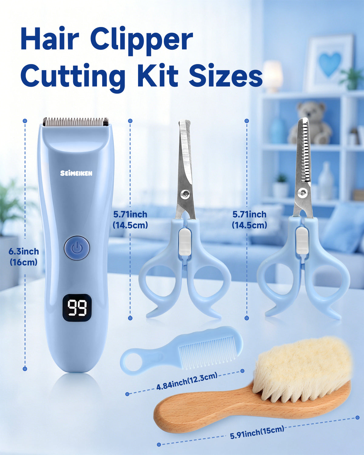 Quiet Cordless Baby Hair Clippers-SDT003SET