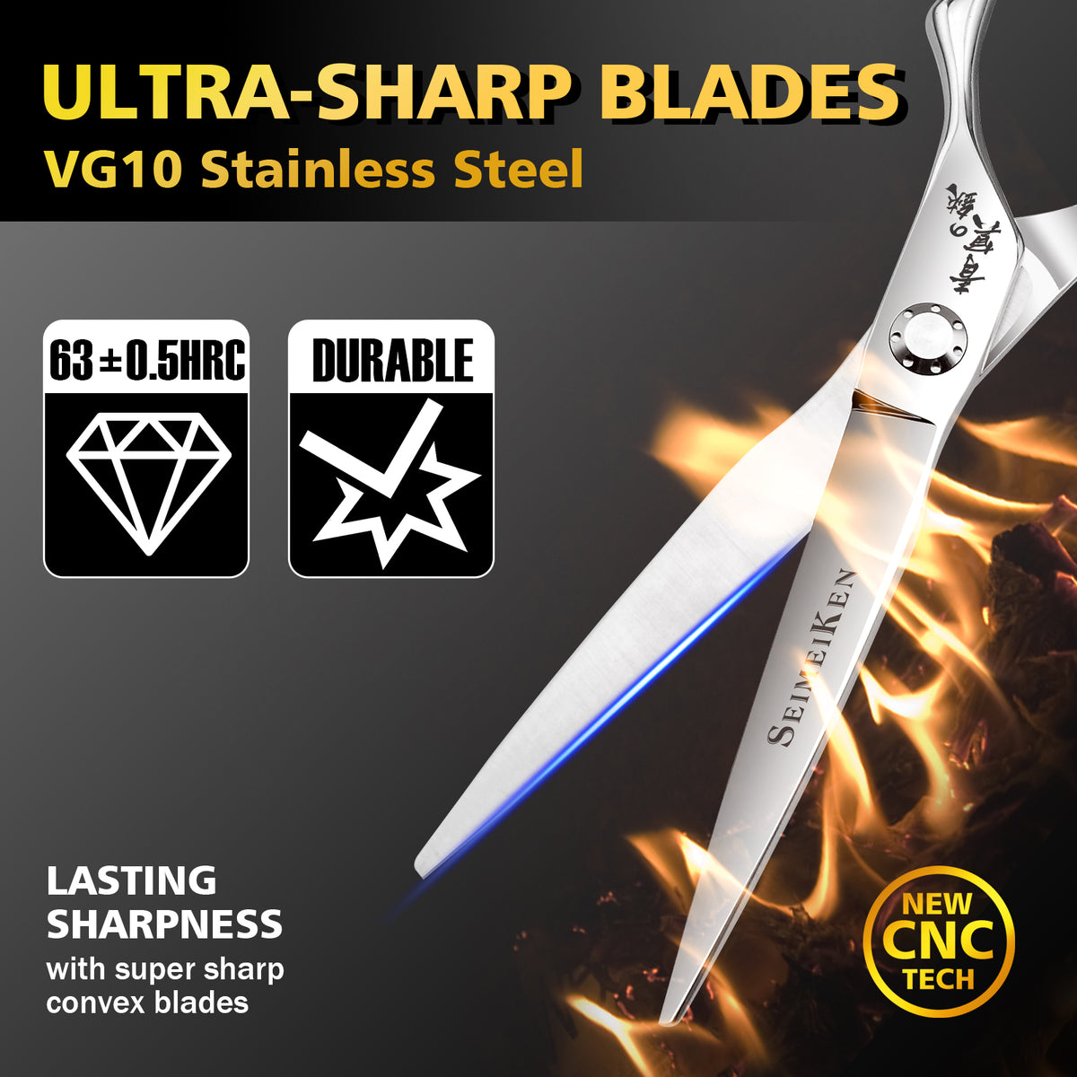 VG10 Non-Slip 3D Convex Shears | B0FC2QFDNX