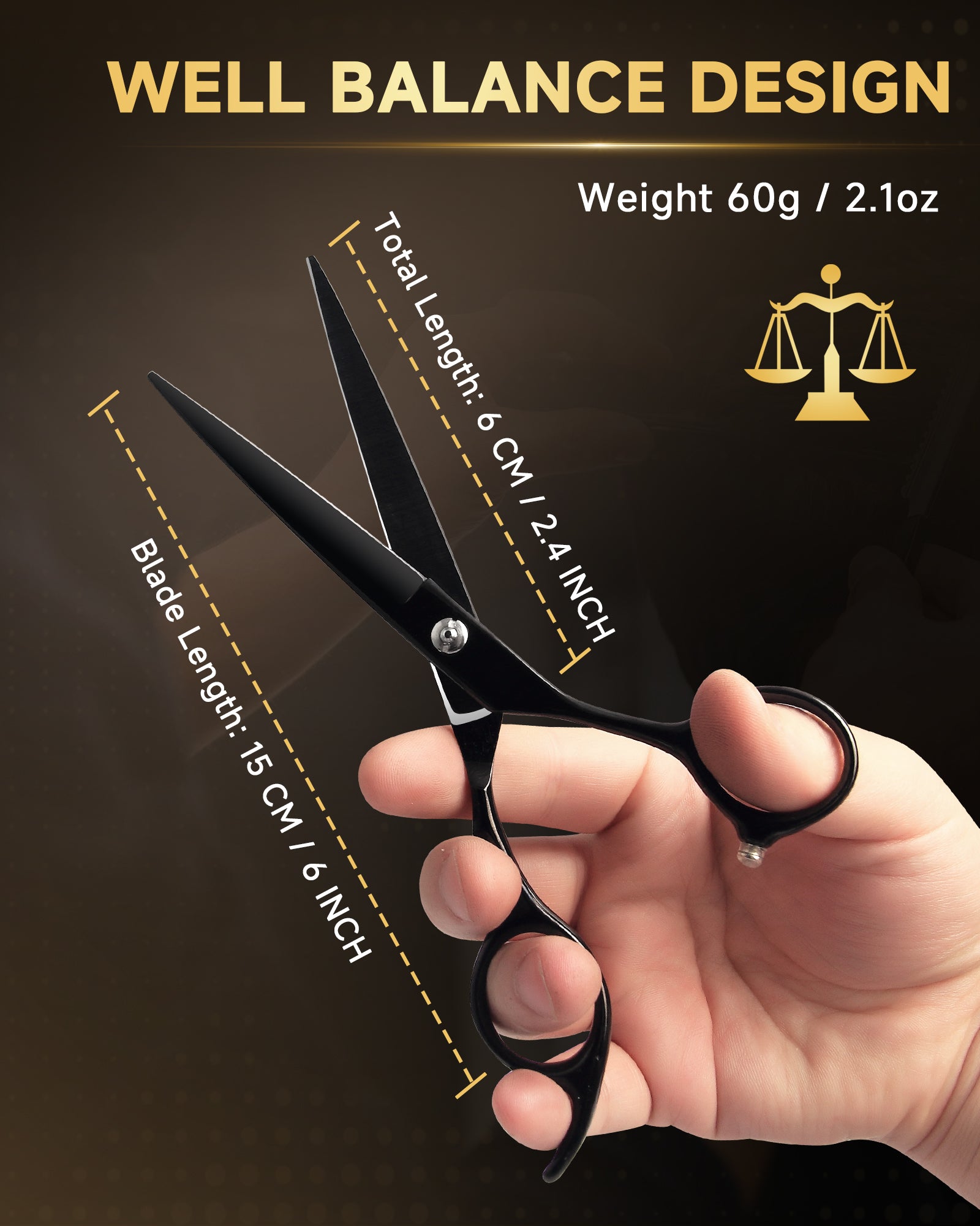 6.5" 5PC Hair Scissors Kit - SEK011BKSET-5PC-65