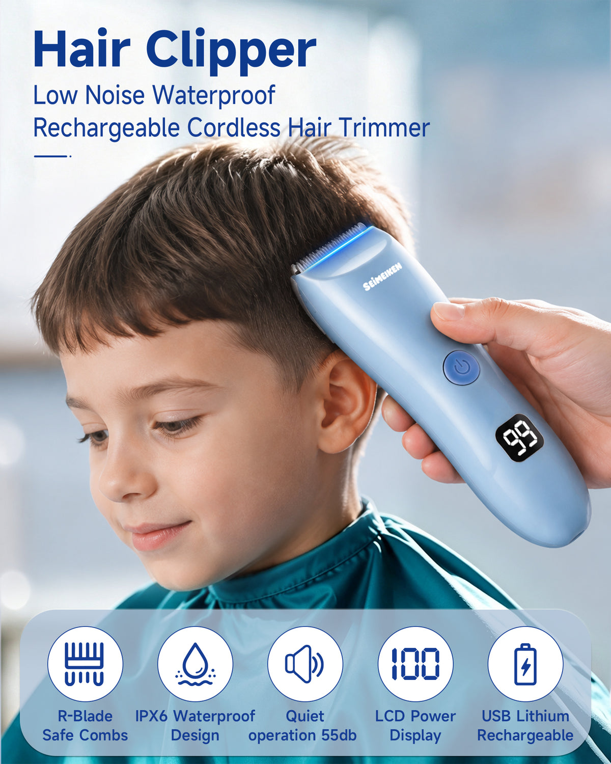 Quiet Cordless Baby Hair Clippers-SDT003SET