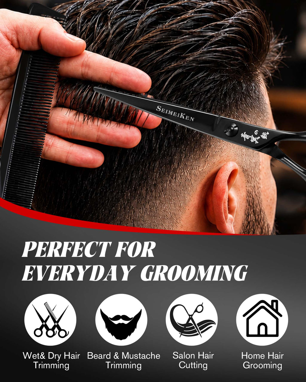 Hair Cutting Shears Comb Set - SRK015BK