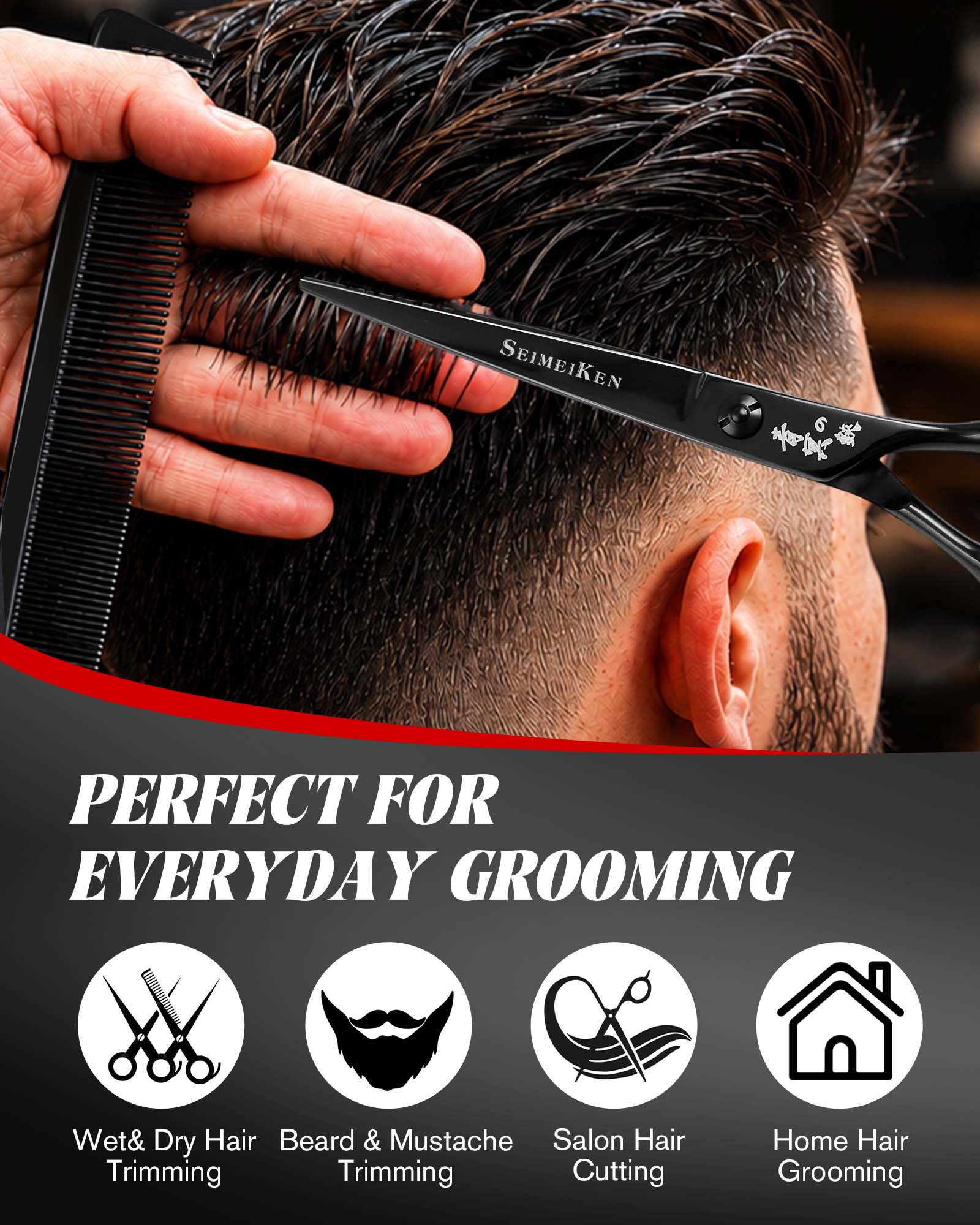 Hair Cutting Shears Comb Set - SRK015BK