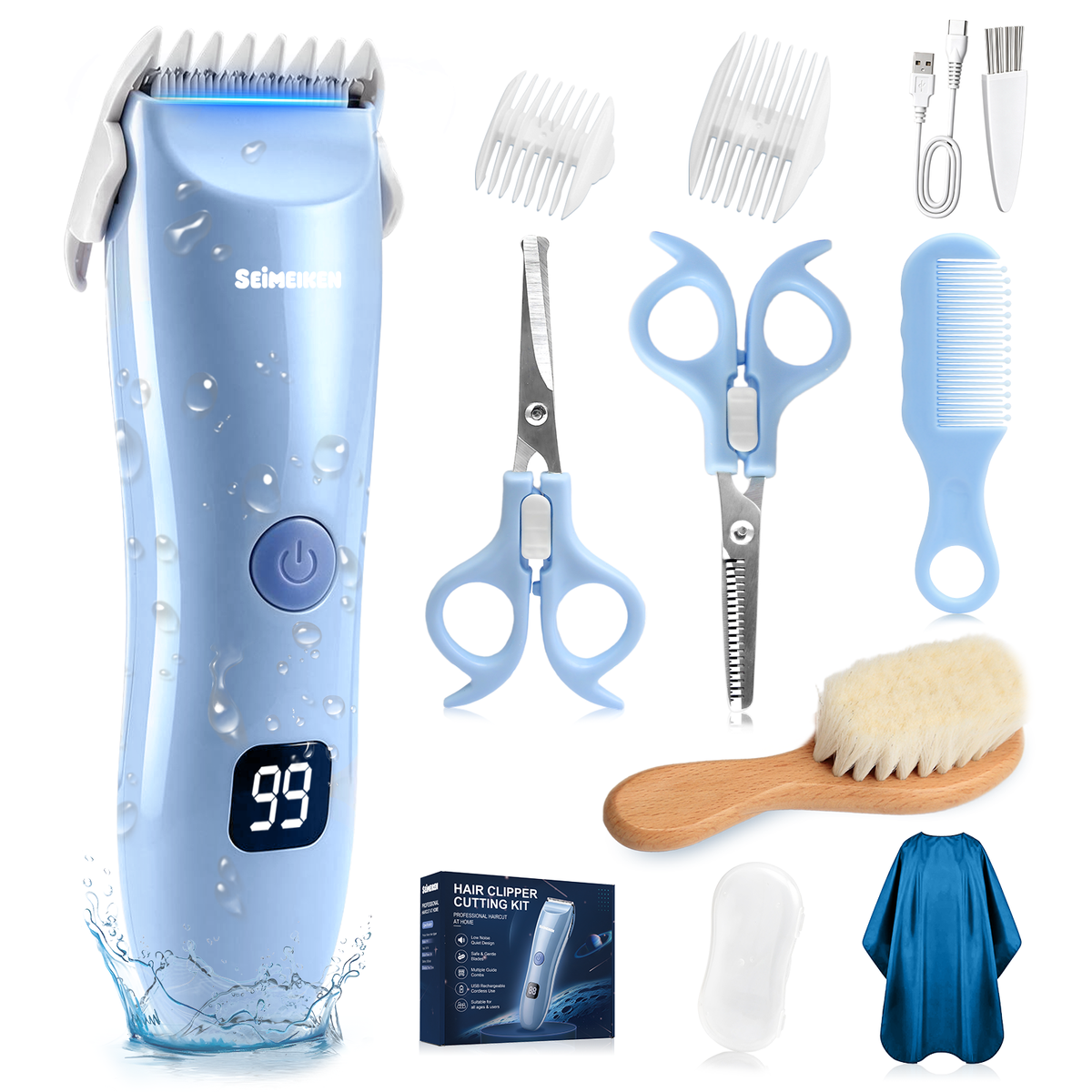 Quiet Cordless Baby Hair Clippers-SDT003SET