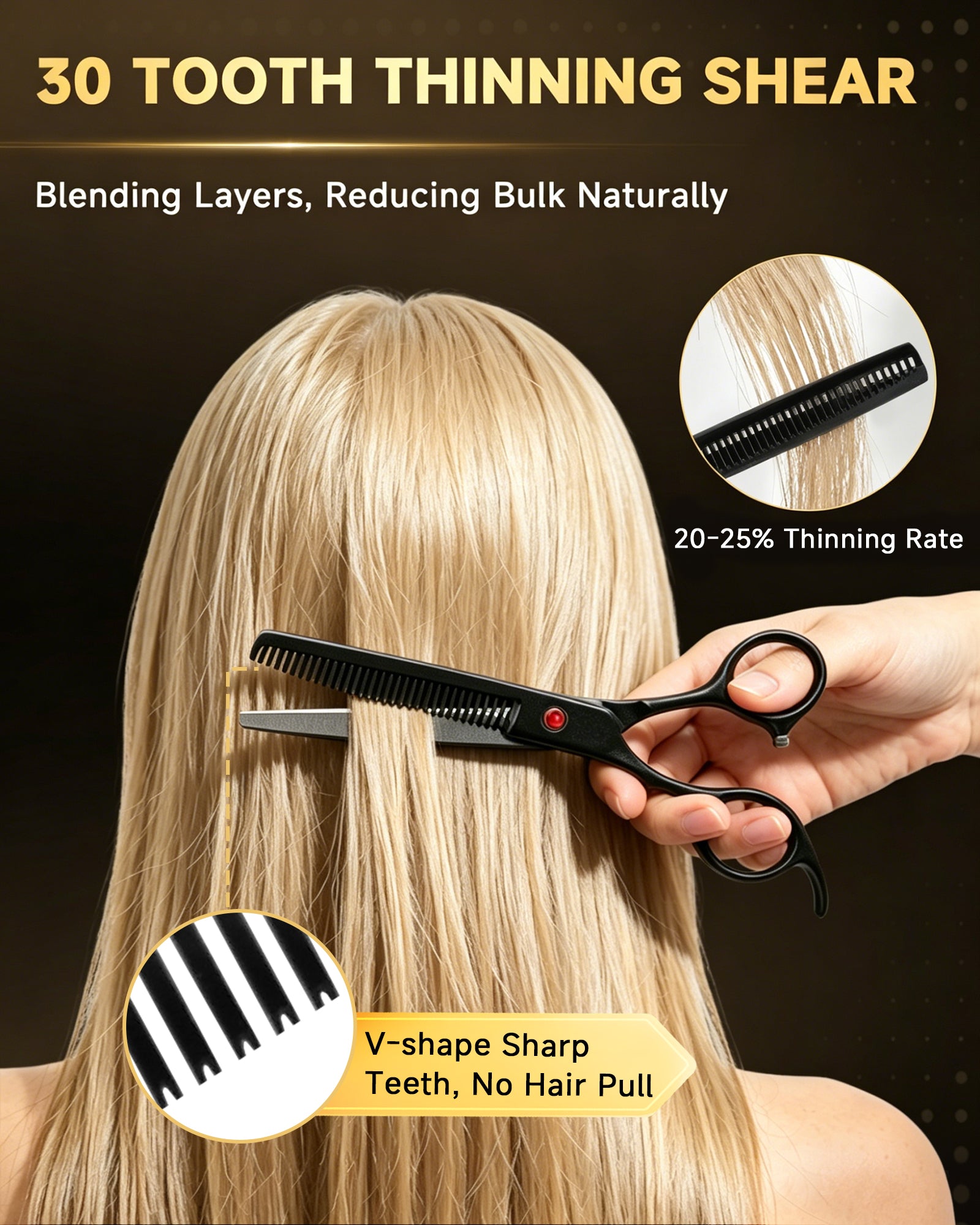 6.5" 5PC Hair Scissors Kit - SEK011BKSET-5PC-65