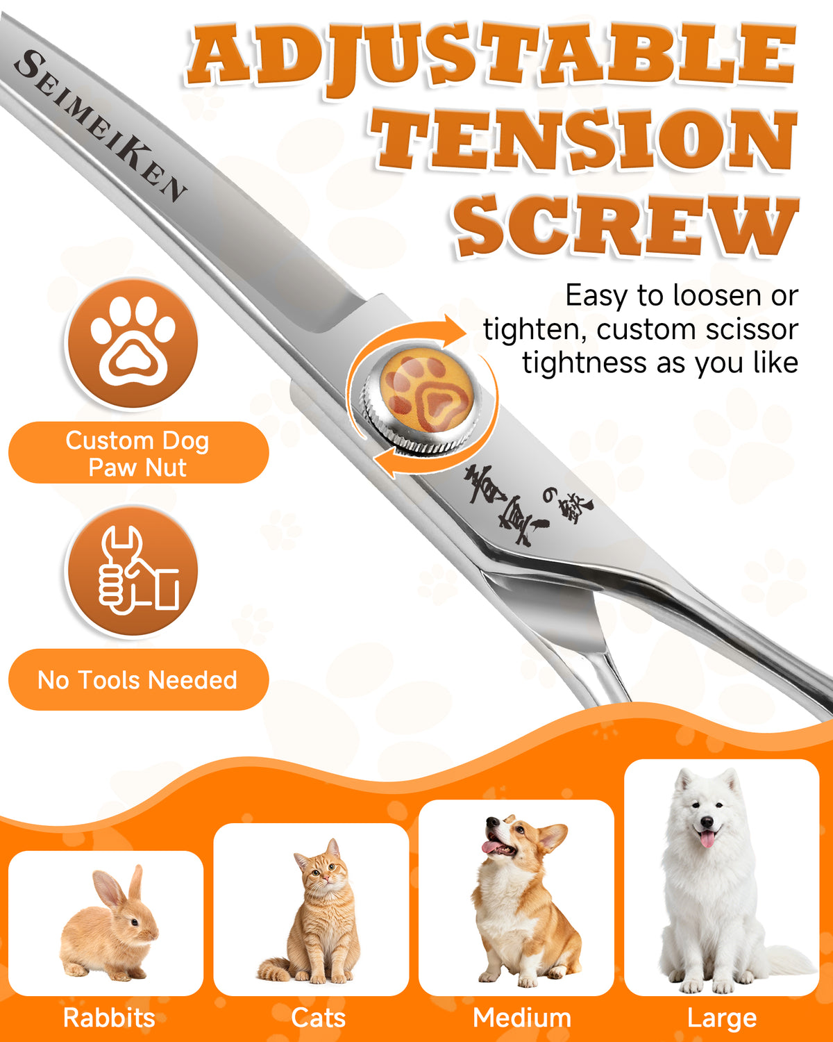 7" Curved Pet Grooming Scissors- SCWNPK011-GZ-70