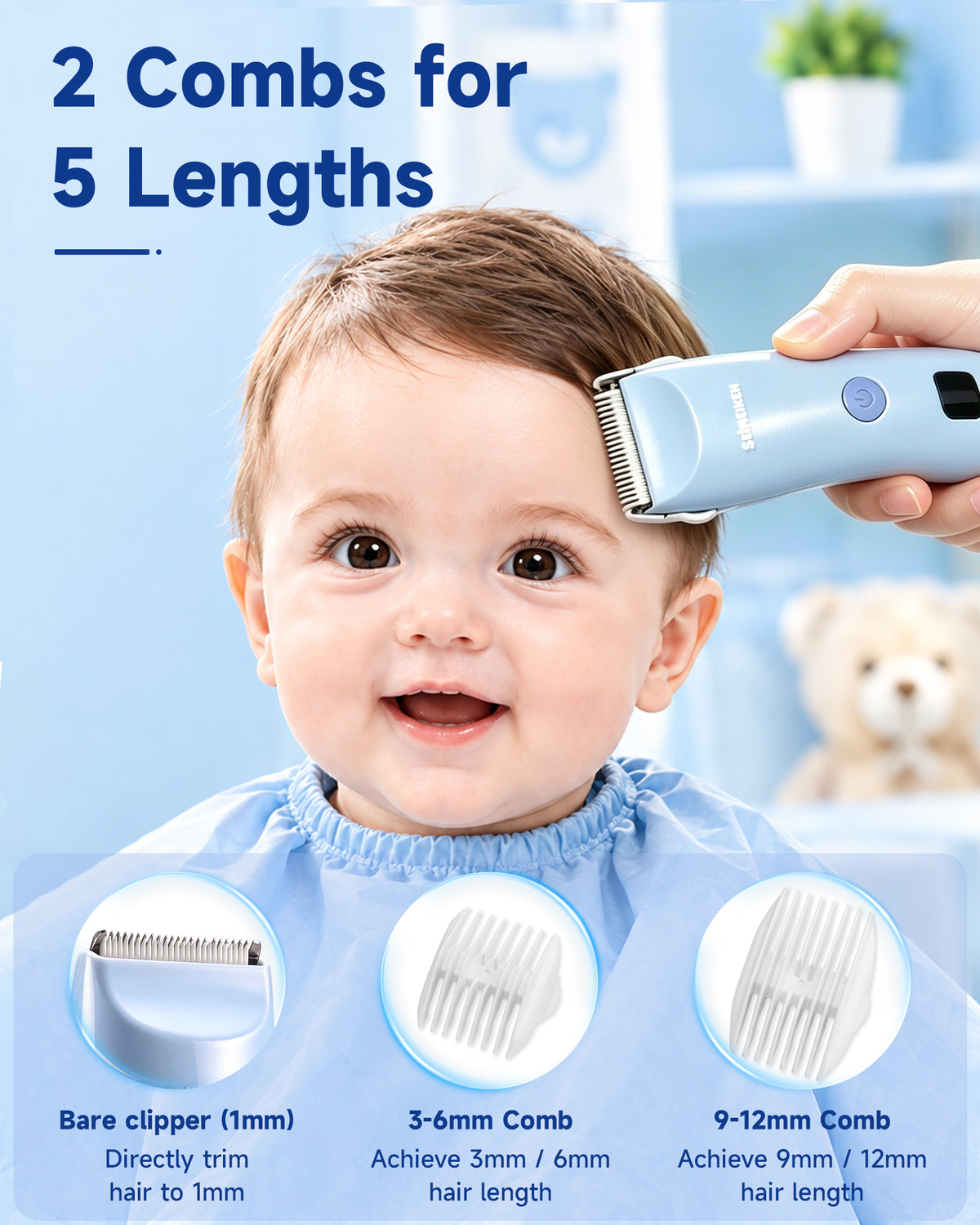 Quiet Cordless Baby Hair Clippers-SDT003SET