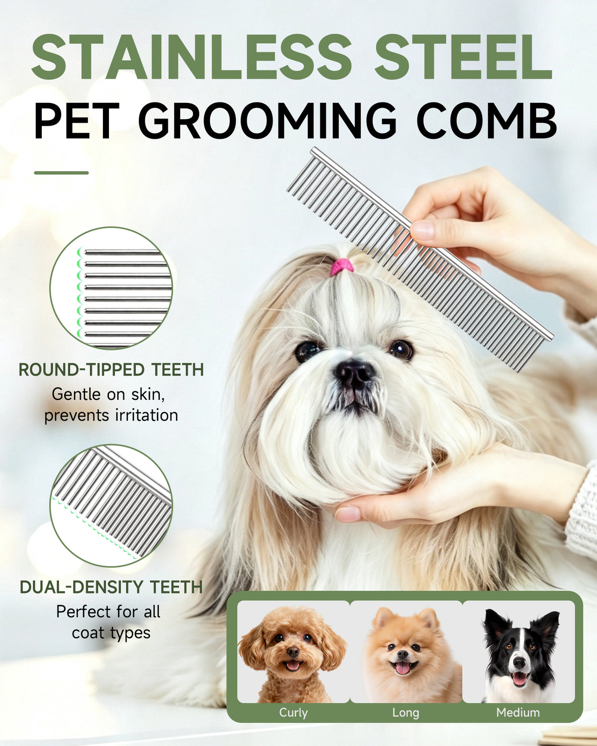 7" Dog Grooming Curved Thinning Shears-SCWEK023SL-3PC-70