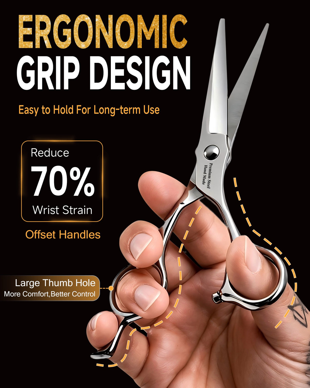 6" Japanese 440C Hair Cutting Scissors- SFX4226-SL-60
