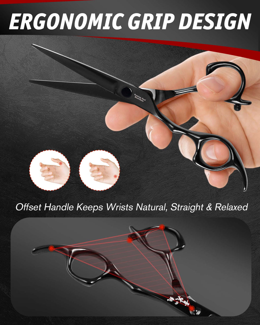 Hair Cutting Shears Comb Set - SRK015BK