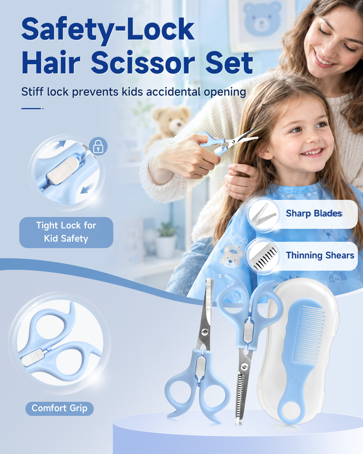 Quiet Cordless Baby Hair Clippers-SDT003SET