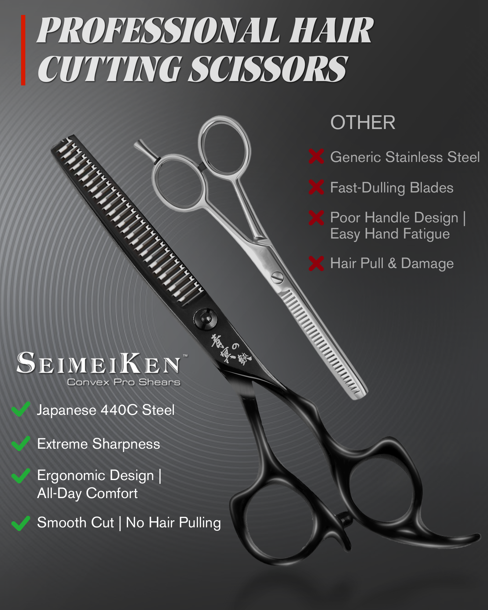 Thinning Shears Comb Set - SRK015TCBK-SET