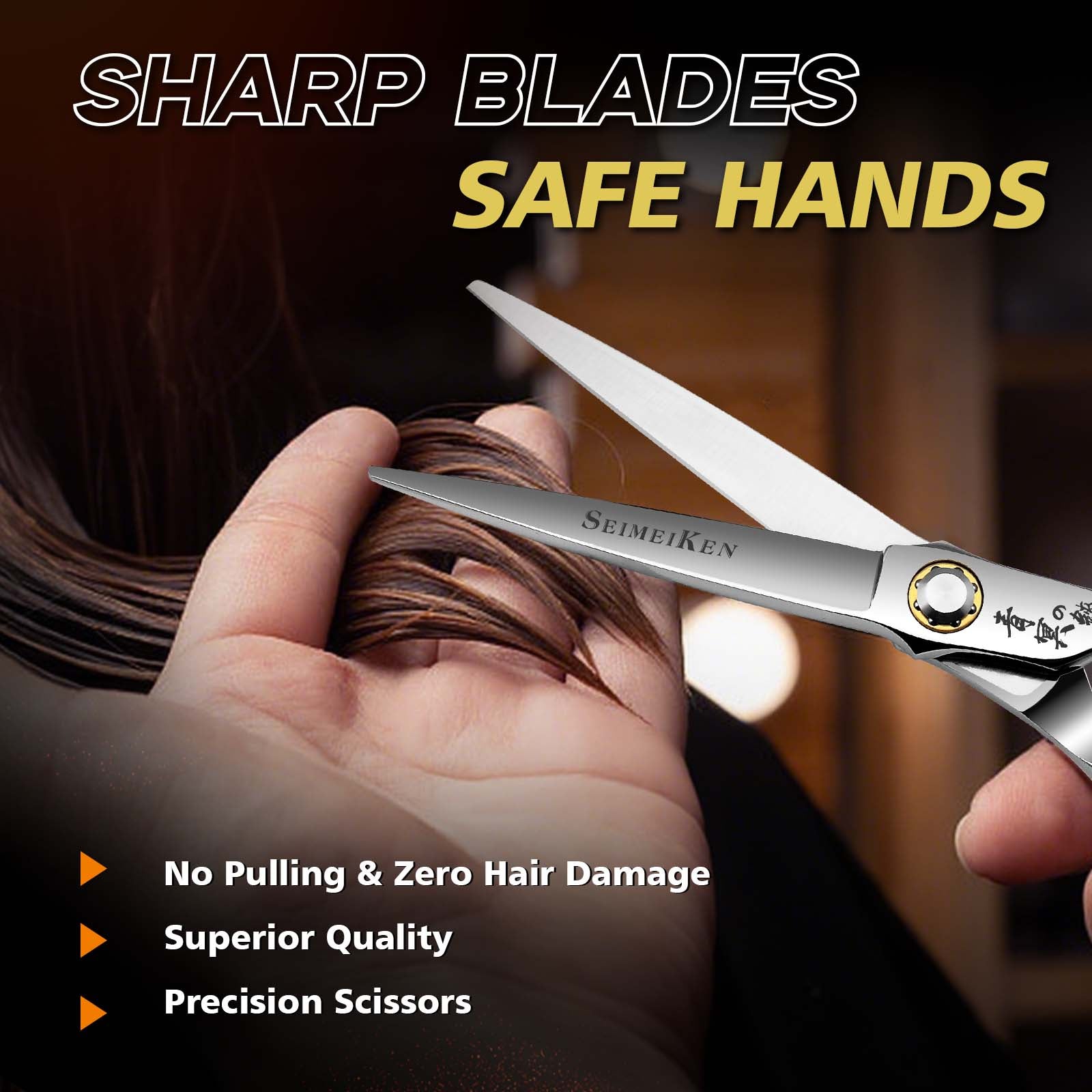 6 Inch Professional Hair Cutting Scissors – Japanese VG10 Stainless Steel, Extremely Sharp Convex Blade with Ergonomic Handle, Adjustment Screw, Barber Shears for Barbers and Salon Professionals