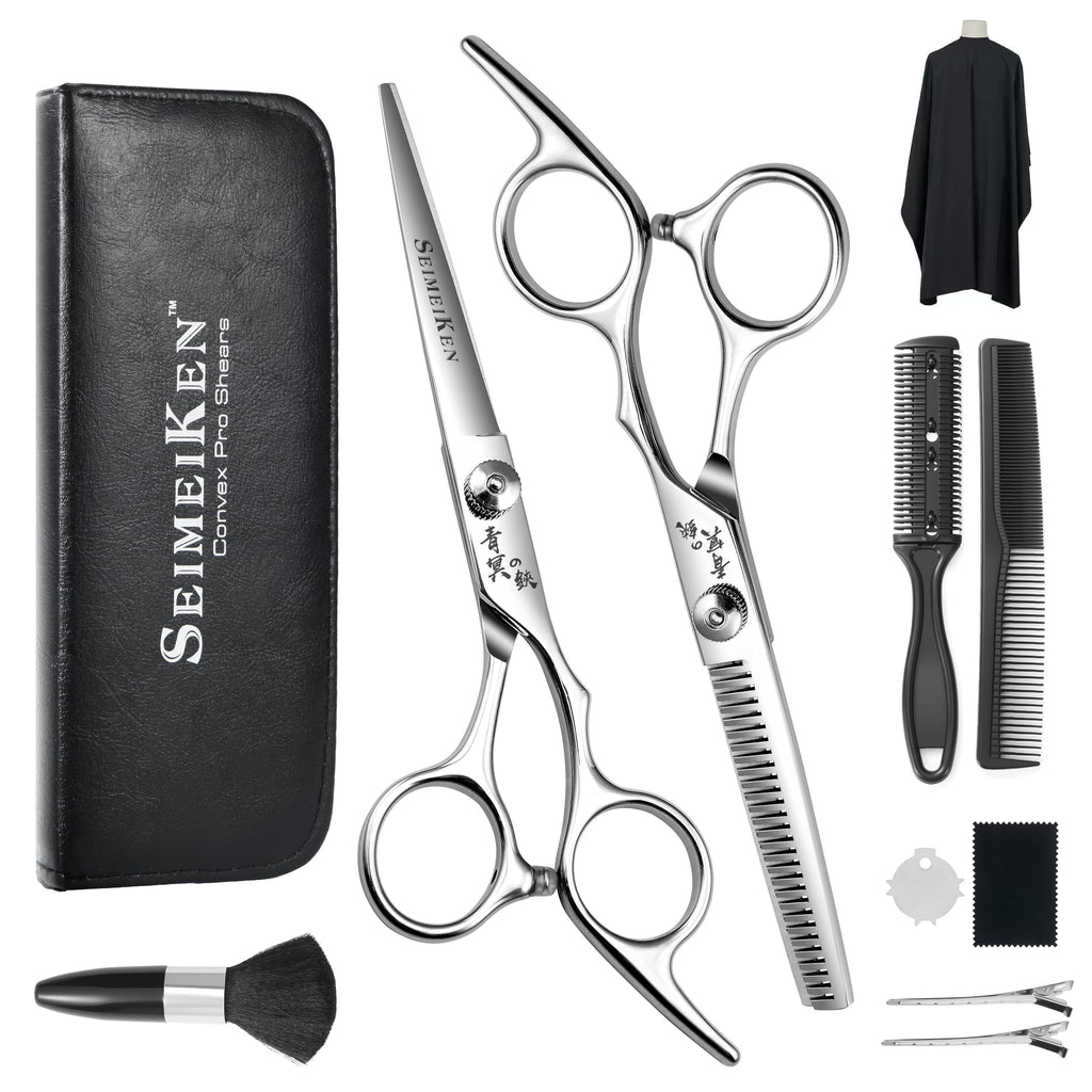 Hair Cutting Scissors Kit – 6.0 Inch Professional Hair Shears - Hairdressing Barber Thinning Scissors for Salon & Home Use