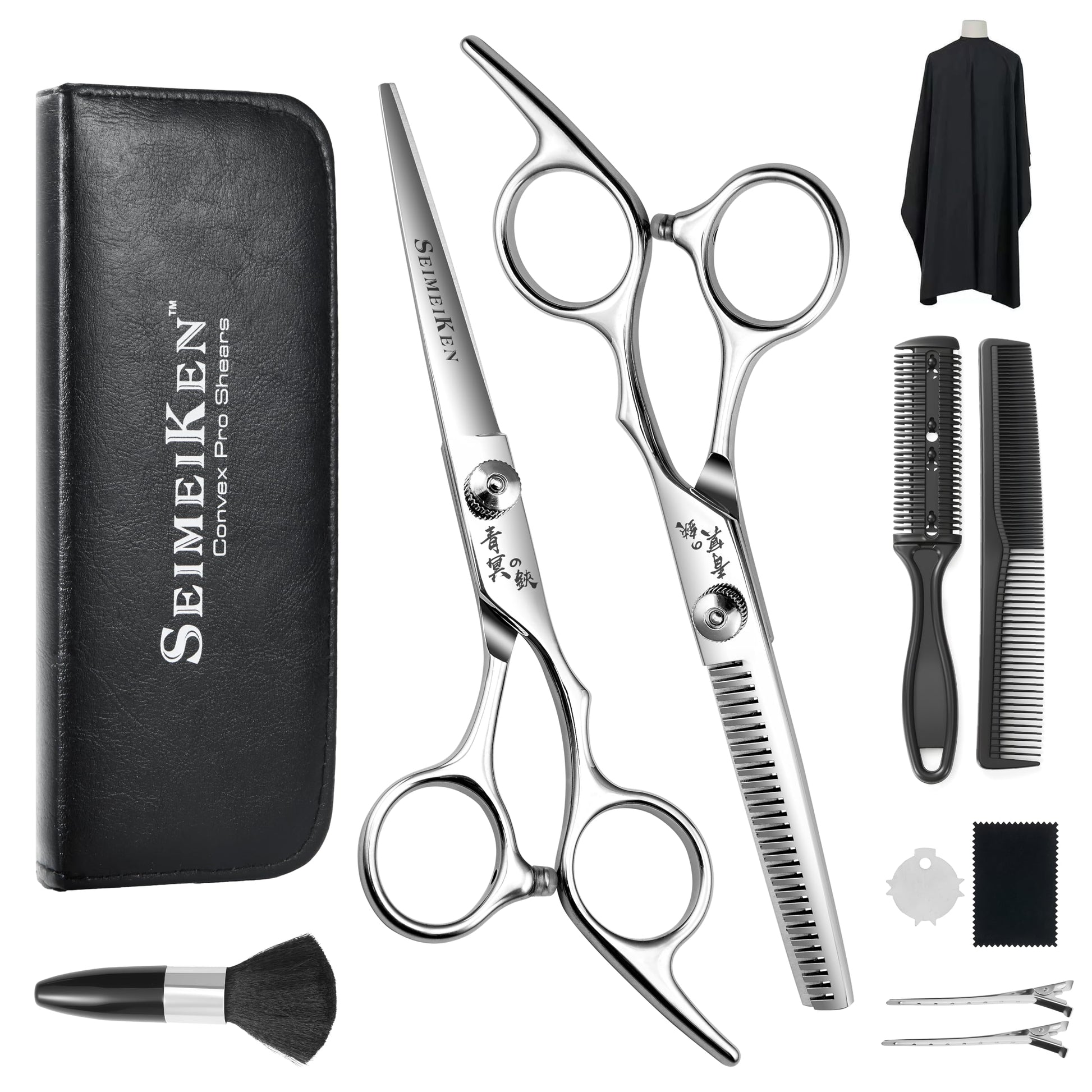 Hair Cutting Scissors Kit – 6.0 Inch Professional Hair Shears - Hairdressing Barber Thinning Scissors for Salon & Home Use
