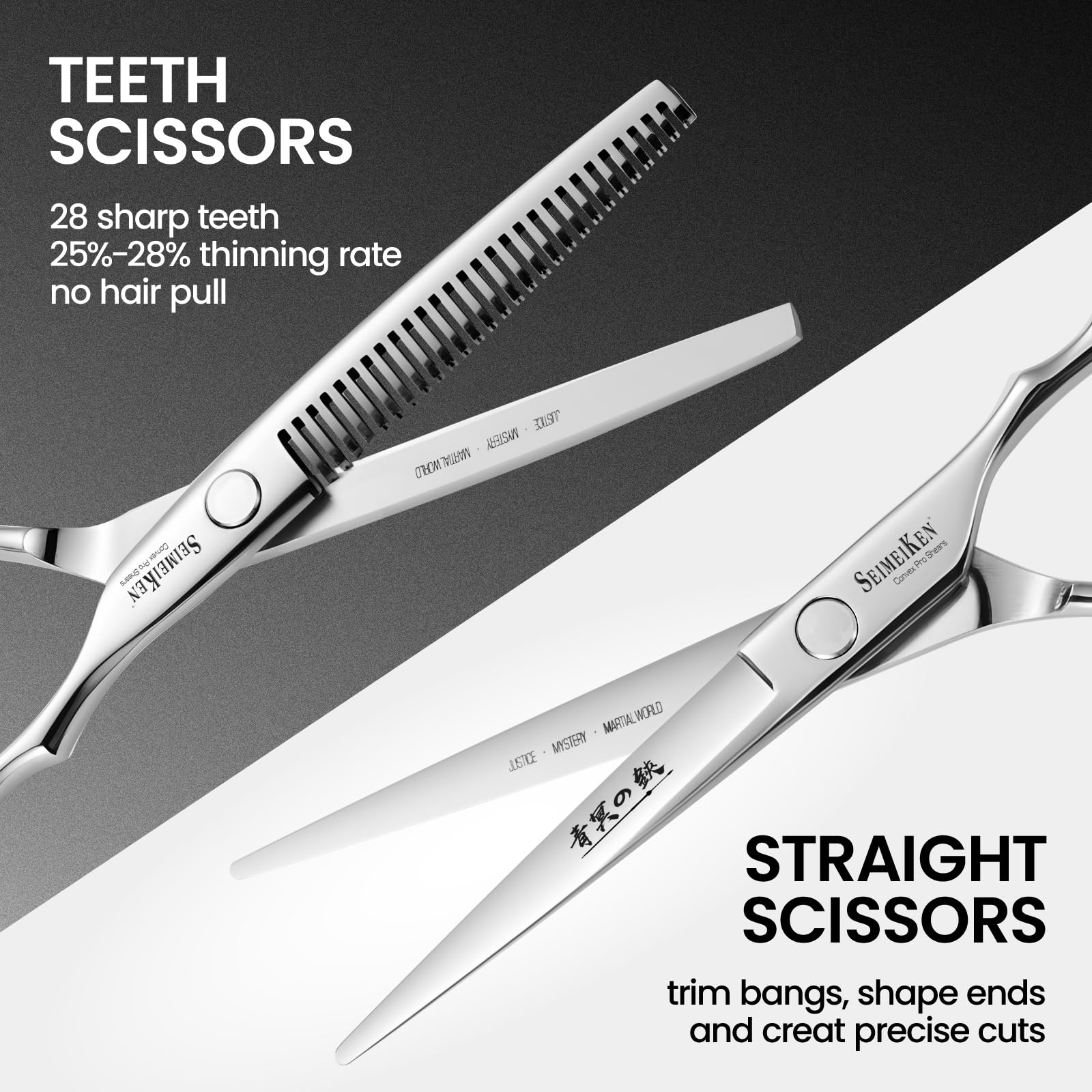 Hair Cutting Scissors Kit – 10PCS Professional Hair Shears Set - 6.0 Inch Haircut Scissors - Hairdressing Shears Thinning Scissors for Salon & Home Use