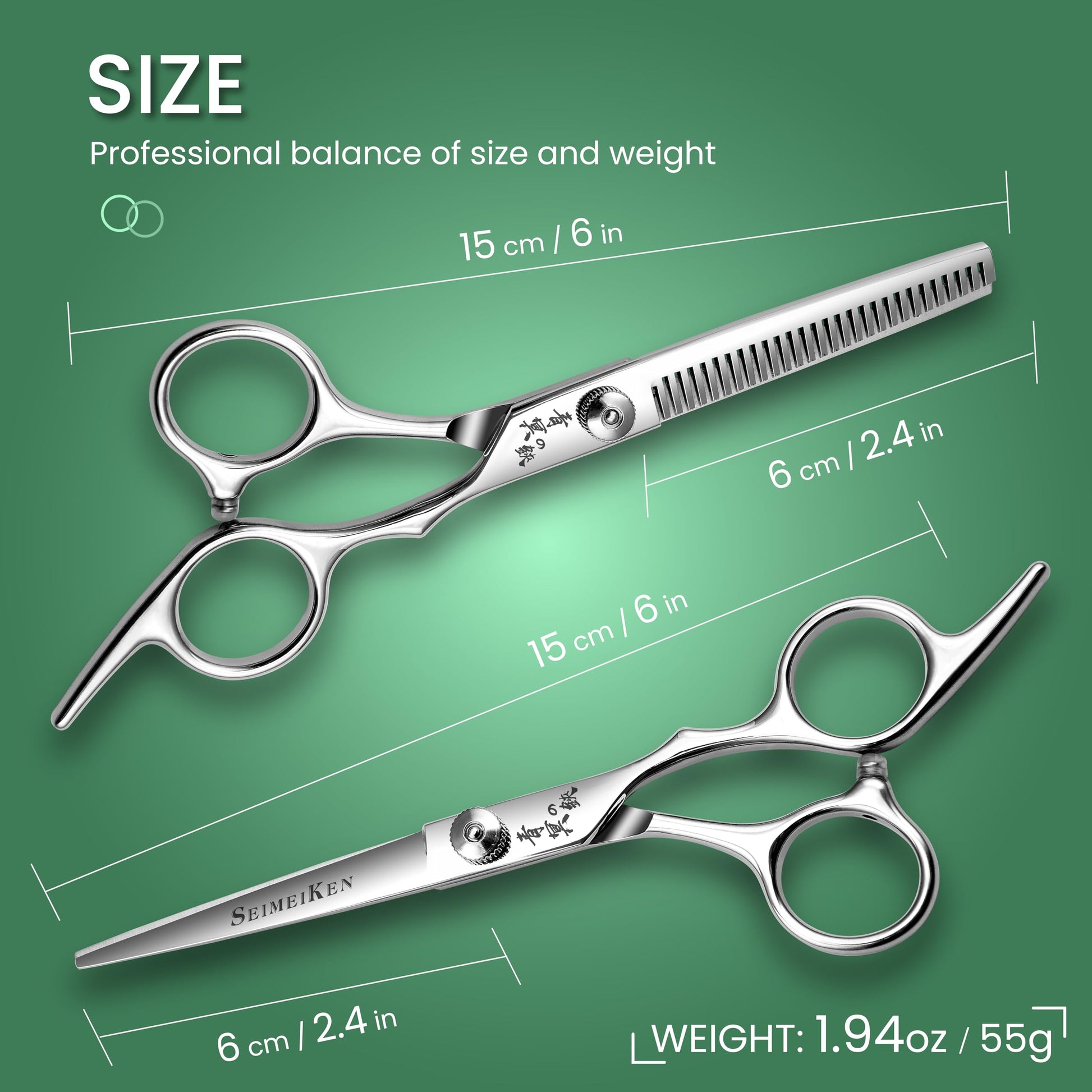Hair Cutting Scissors Kit – 6.0 Inch Professional Hair Shears - Hairdressing Barber Thinning Scissors for Salon & Home Use