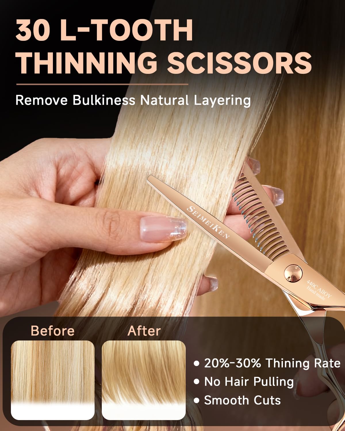 Professional Hair Cutting Scissors Shears & Thinning Set - Japanese 440C Stainless Steel - Haircutting Thinning Shears - Barber Scissors For Hair Stylist- hair Trimming Scissors Women & Men