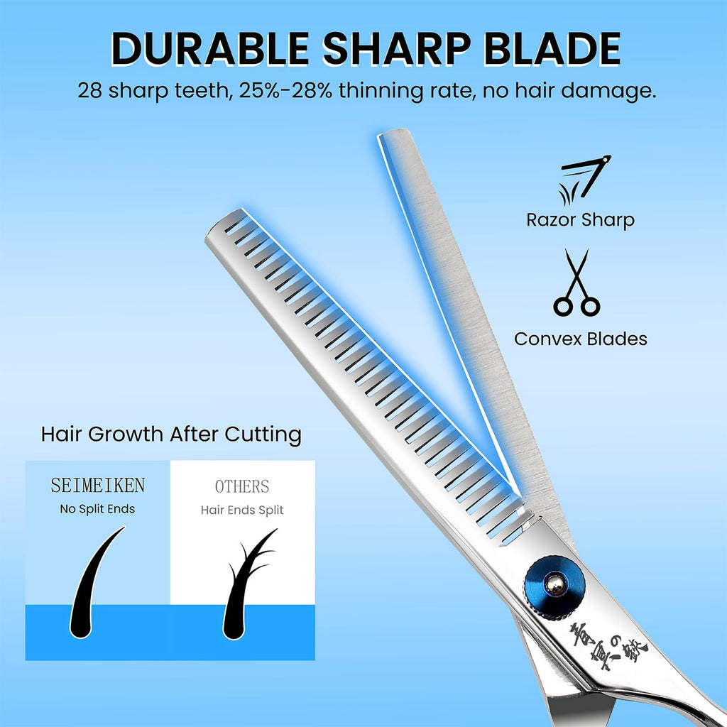 Hair Cutting Scissors, Thinning Shears Professional Haircut Scissors, 6.0 Inch Texturizing Teeth Shears for Hairdressing, Salon and Home Use