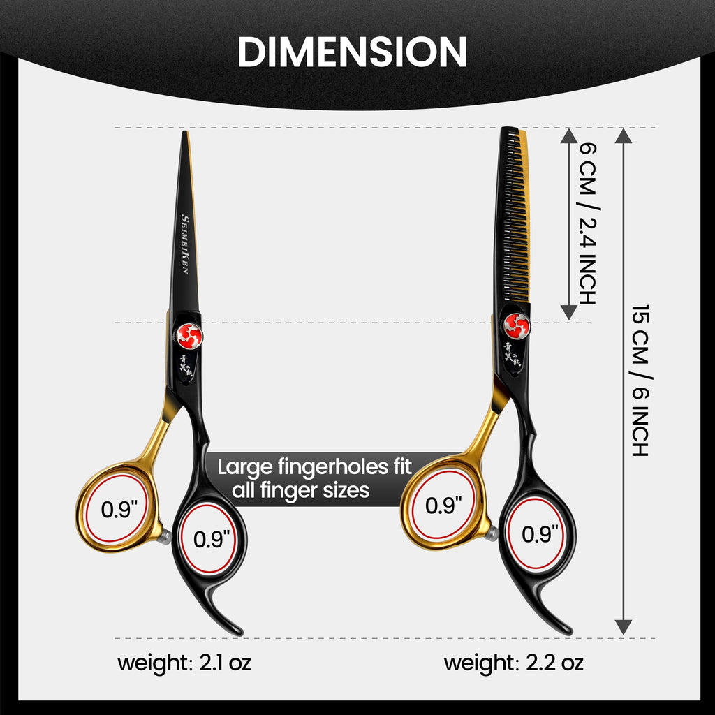 Hair Cutting Scissors Kit – 6.0 Inch Professional Hair Shears - Hairdressing Thinning Scissors for Salon & Home Use