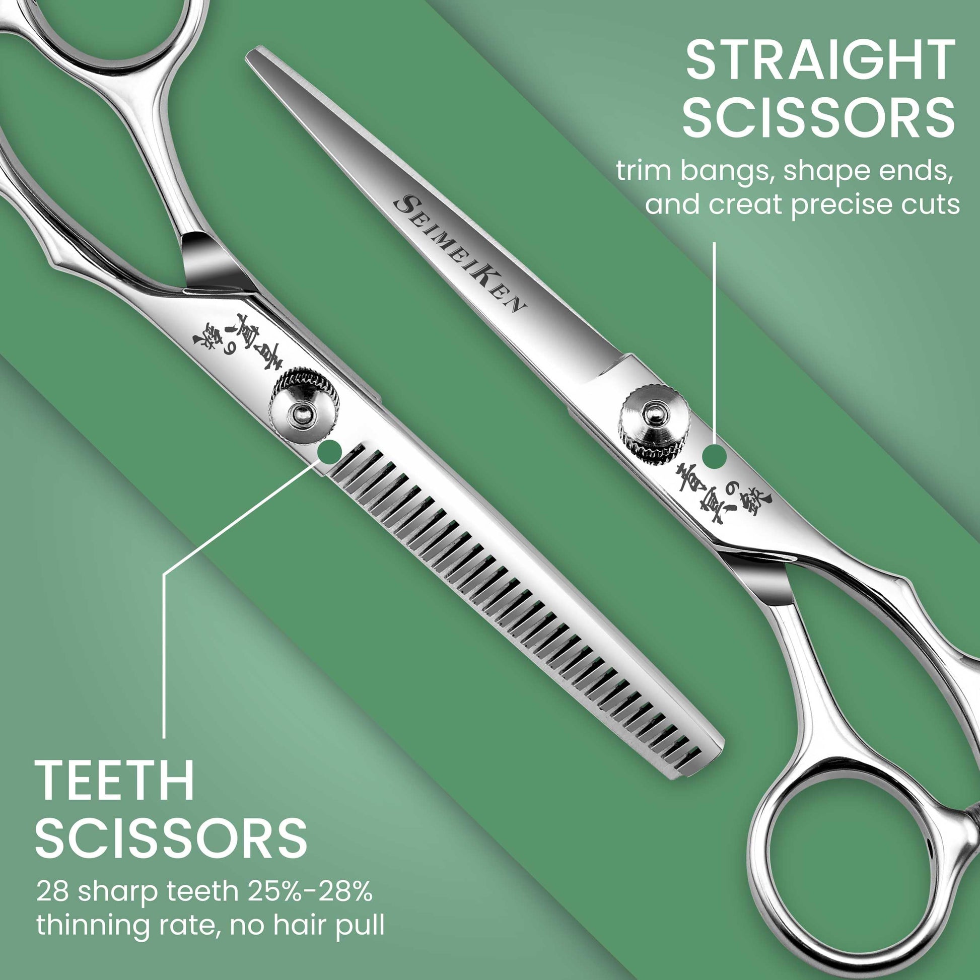 Hair Cutting Scissors Kit – 6.0 Inch Professional Hair Shears - Hairdressing Barber Thinning Scissors for Salon & Home Use