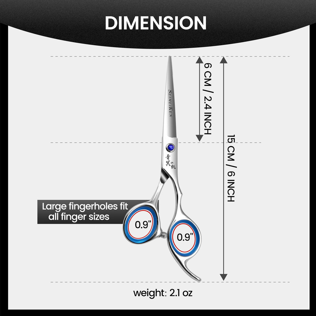 Hair Cutting Scissors – Professional Hair Shears 6.0 Inch - Barber Hairdressing Shears for Salon & Home Use