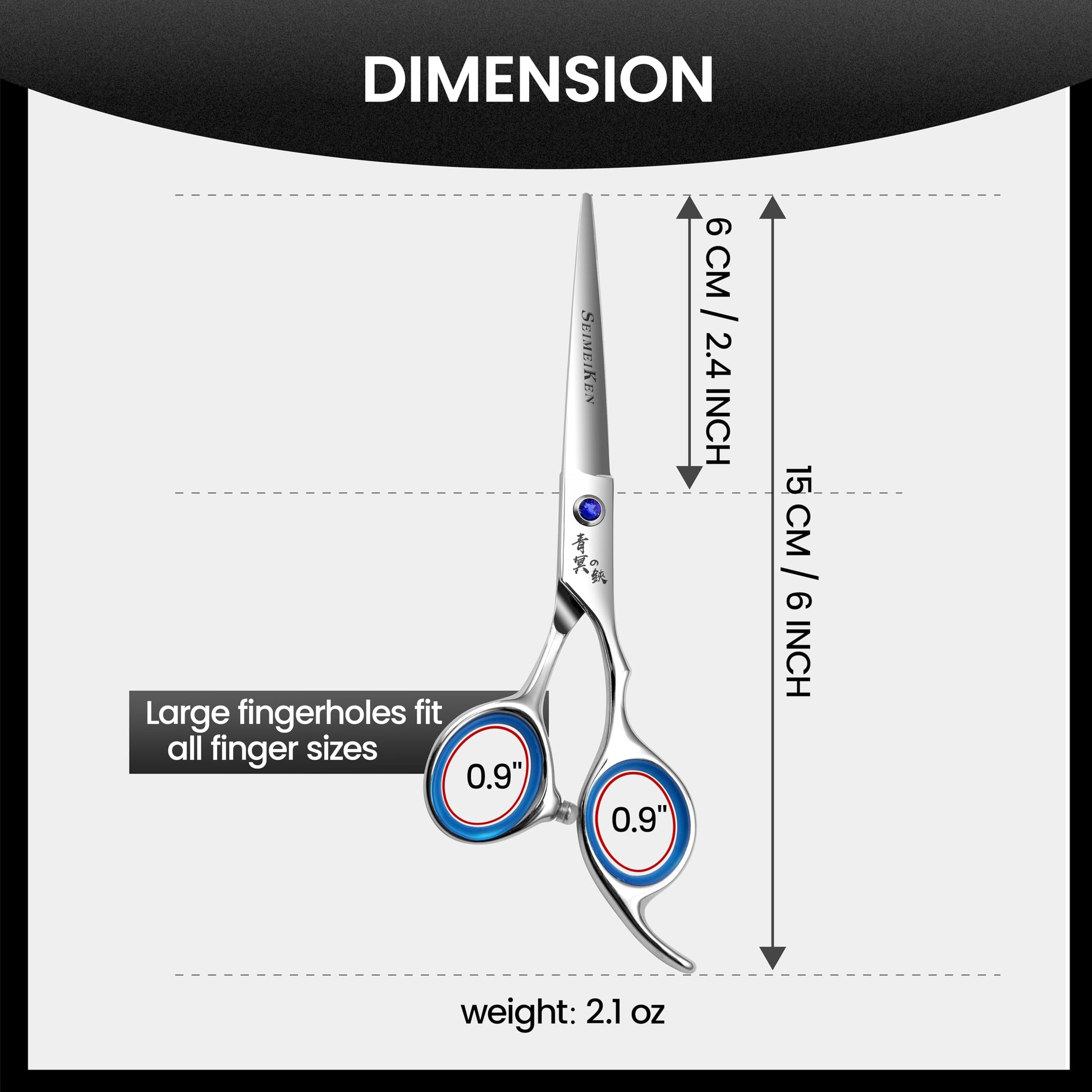 Hair Cutting Scissors – Professional Hair Shears 6.0 Inch - Barber Hairdressing Shears for Salon & Home Use