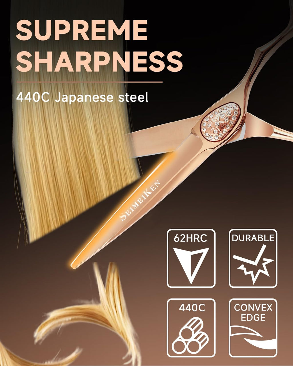 Professional Hair Cutting Scissors Shears & Thinning Set - Japanese 440C Stainless Steel - Haircutting Thinning Shears - Barber Scissors For Hair Stylist- hair Trimming Scissors Women & Men