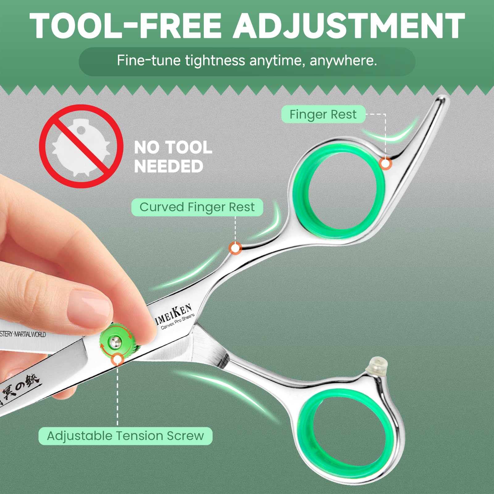 Hair Cutting Scissors - 6" Professional Japanese 440C Barber Scissors - Razor Sharp Hair Shears Kit with Comb & Case - Professional Haircutting Scissors for Women, Men, Salon & Home Use