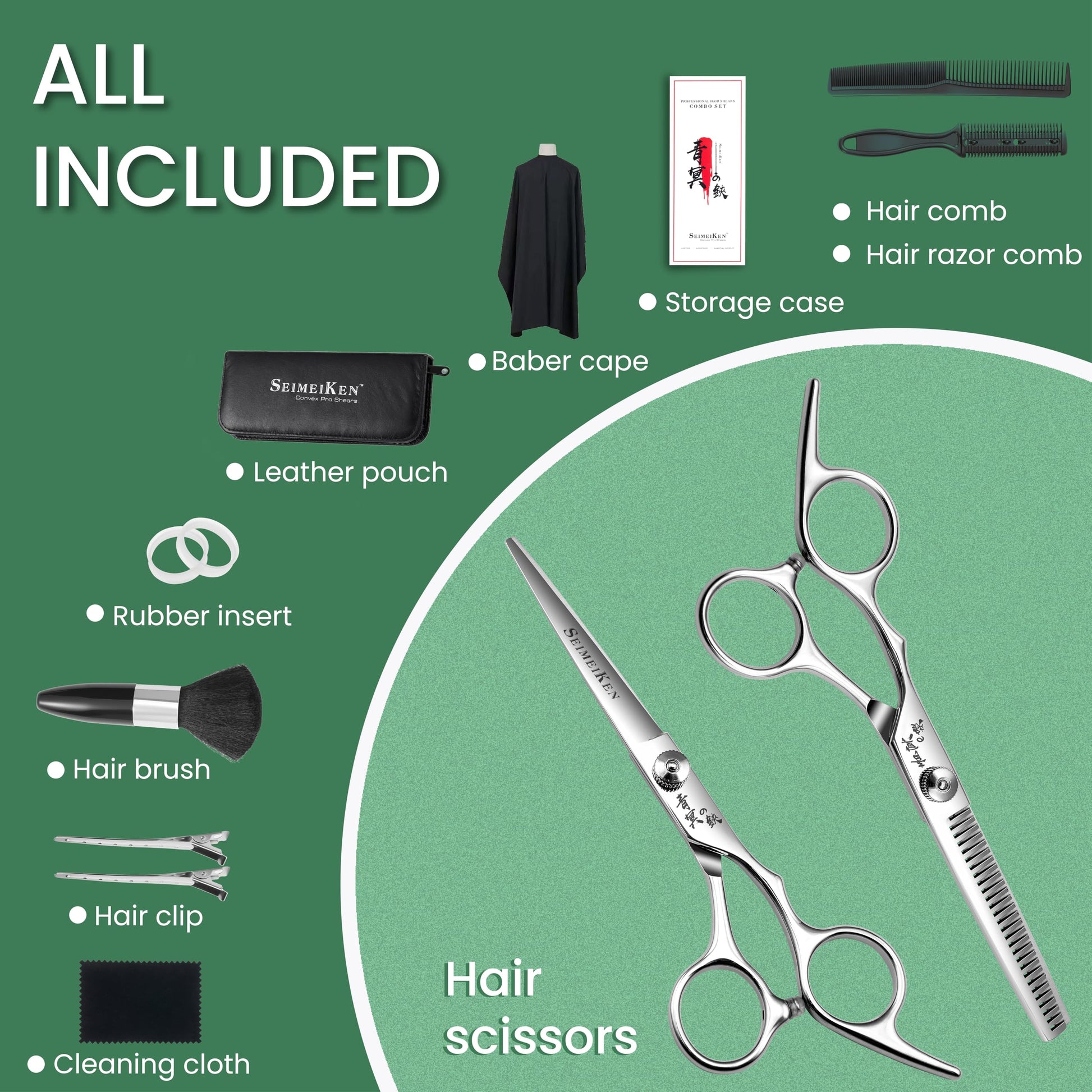 Hair Cutting Scissors Kit – 6.0 Inch Professional Hair Shears - Hairdressing Barber Thinning Scissors for Salon & Home Use